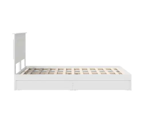 Laos Voodi Peaga Sahtliga Valge 120 X 200 Cm Tehispuit