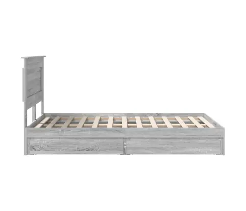 Gultas Rāmis Pelēks Sonoma 120 X 200 Cm Inženierijas Koks Vidaxl