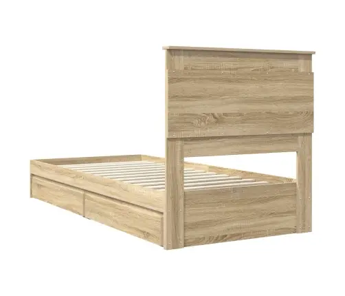 Laos Voodi Peaga Sahtliga Sonoma Tamm 100 X 200 Cm Tehispuit