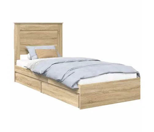 Laos Voodi Peaga Sahtliga Sonoma Tamm 100 X 200 Cm Tehispuit