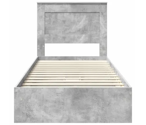 Gultas Rāmis Betona Pelēks 100 X 200 Cm Inženierijas Koks Vidaxl