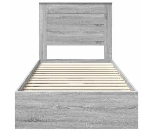 Gultas Rāmis Pelēks Sonoma 100 X 200 Cm Inženierijas Koks Vidaxl