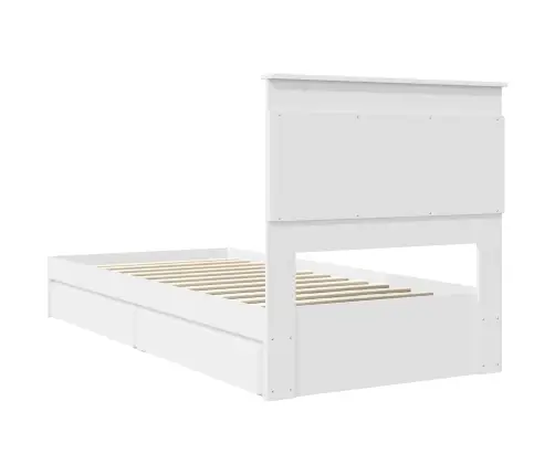 Gultas Rāmis Ar Atvilktni Balts 90 X 200 Cm Inženierijas Koks Vidaxl