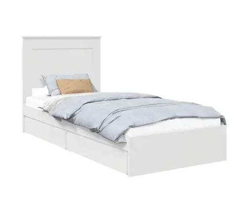 Gultas Rāmis Ar Atvilktni Balts 90 X 200 Cm Inženierijas Koks Vidaxl