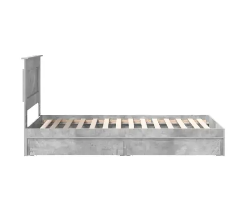 Gultas Rāmis Betona Pelēks 75 X 190 Cm Inženierijas Koks Vidaxl