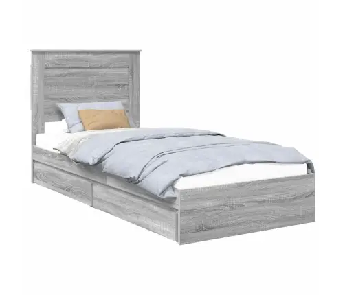 Gultas Rāmis Pelēks Sonoma 75 X 190 Cm Inženierijas Koks Vidaxl