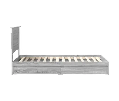 Gultas Rāmis Pelēks Sonoma 75 X 190 Cm Inženierijas Koks Vidaxl