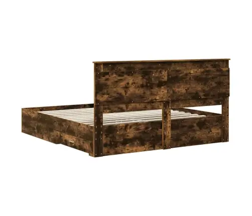 Voodi Raam Sahtliga Peaga Ladustamisega Tehispuit