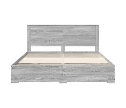 Gultas Rāmis Ar Atvilktni Ar Galvas Klāju Inženierijas Koks Vidaxl