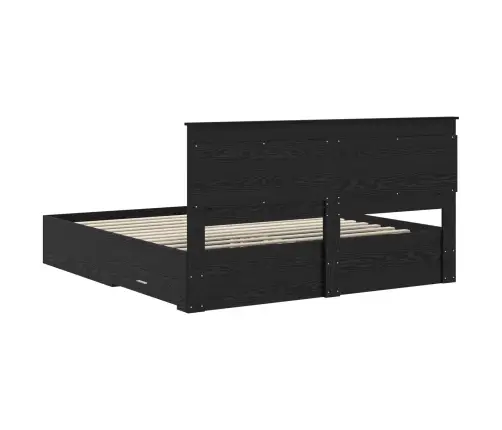 Gultas Rāmis Ar Atvilktni Ar Galvas Klāju Inženierijas Koks Vidaxl