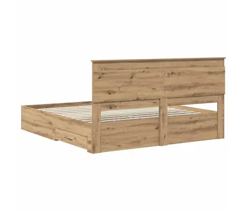 Voodi Raam Sahtliga Peaga Ladustamisega Tehispuit