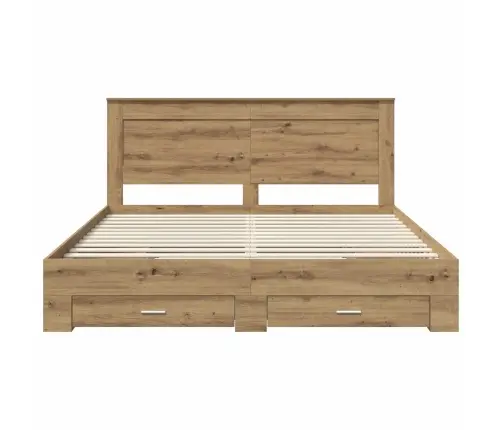 Voodi Raam Sahtliga Peaga Ladustamisega Tehispuit