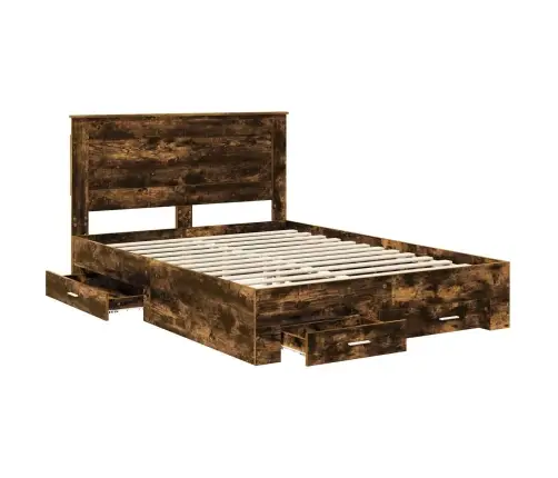 Voodi Raam Sahtliga Peaga Ladustamisega Tehispuit