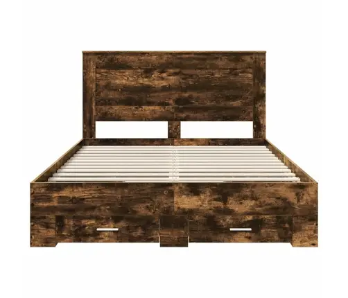 Voodi Raam Sahtliga Peaga Ladustamisega Tehispuit