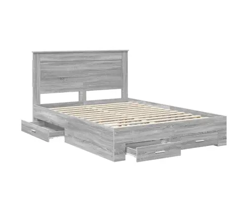 Voodi Raam Sahtliga Peaga Ladustamisega Tehispuit