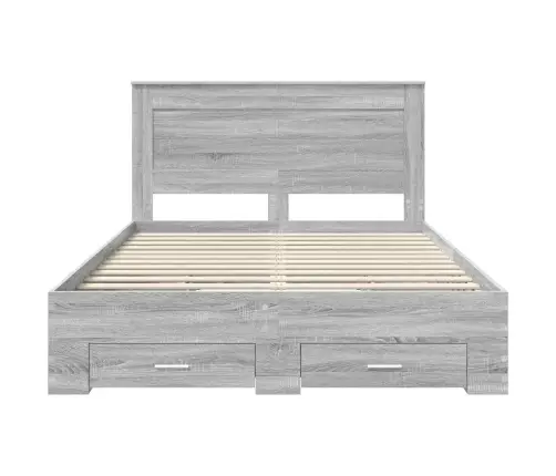 Voodi Raam Sahtliga Peaga Ladustamisega Tehispuit