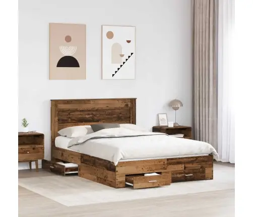 Lovos Rėmas Su Stalčių Su Galvūgalio Apdirbta Mediena