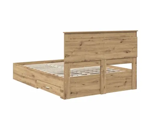 Voodi Raam Sahtliga Peaga Ladustamisega Tehispuit