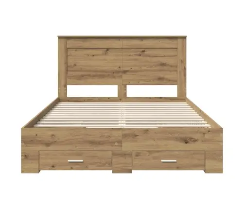 Voodi Raam Sahtliga Peaga Ladustamisega Tehispuit