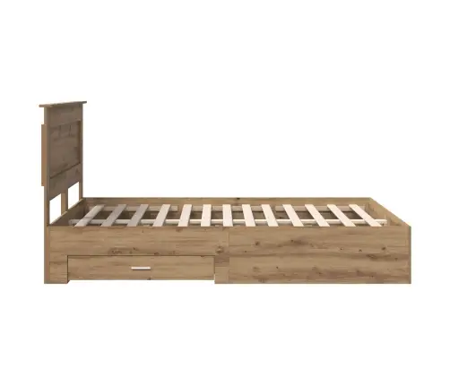 Voodi Raam Sahtliga Peaga Ladustamisega Tehispuit