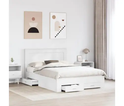 Gultas Rāmis Ar Atvilktni Ar Galvas Klāju Inženierijas Koks Vidaxl