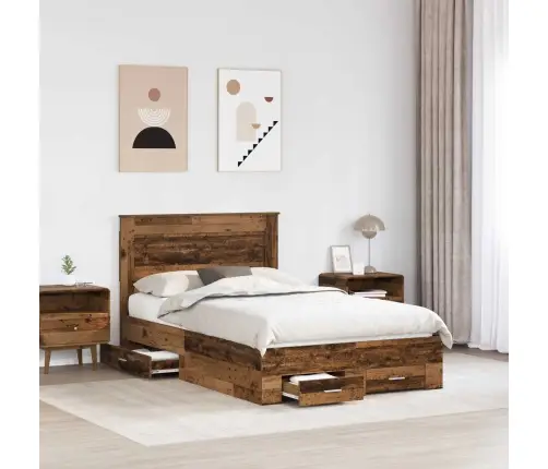 Voodi Raam Sahtliga Peaga Ladustamisega Tehispuit