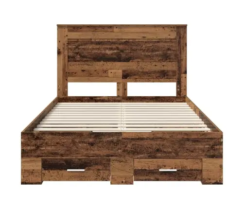 Voodi Raam Sahtliga Peaga Ladustamisega Tehispuit