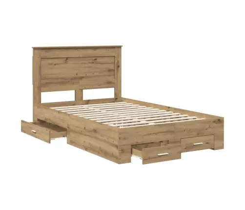 Gultas Rāmis Ar Atvilktni Ar Galvas Klāju Inženierijas Koks Vidaxl