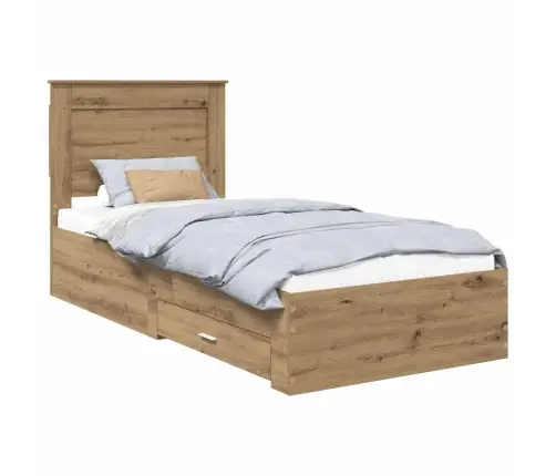 Voodi Raam Sahtliga Peaga Ladustamisega Tehispuit