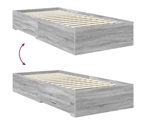 Gultas Rāmis Ar Atvilktni Ar Galvas Klāju Inženierijas Koks Vidaxl