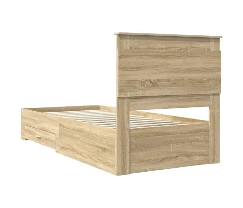 Voodi Raam Sahtliga Peaga Ladustamisega Tehispuit