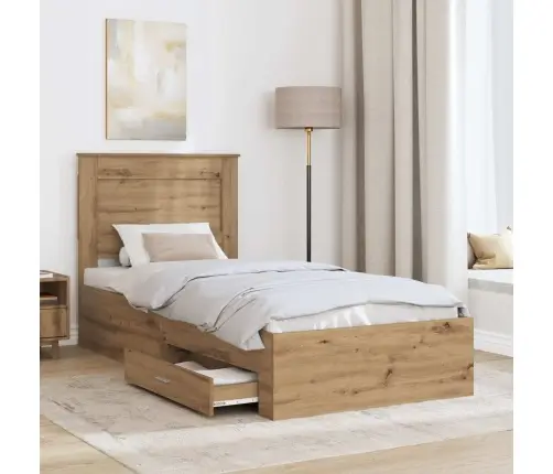 Lovos Rėmas Su Stalčių Su Galvūgalio Apdirbta Mediena