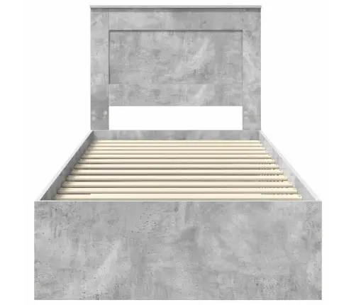 Voodi Raam Sahtliga Betoonhall Ja Hõbe 75 X 190 Cm Tehispuit