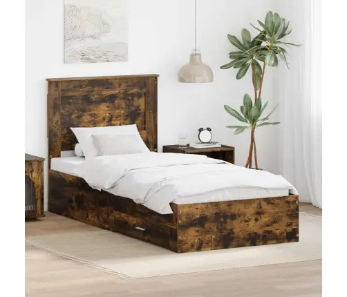 Lovos Rėmas Su Stalčių Rūkyto Ąžuolo Ir Sidabro 75 X 190 Cm