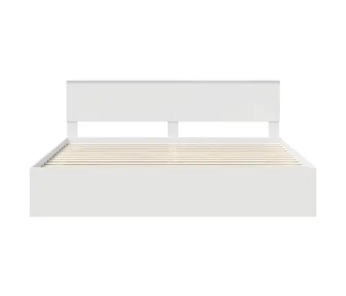 Gultas Rāmis Balts 200 X 200 Cm Ciets Priedes Koks Vidaxl