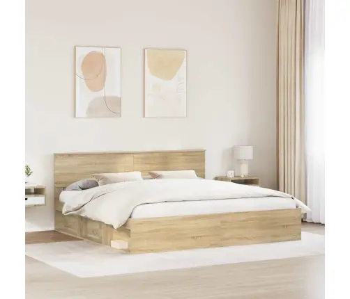 Gultas Rāmis Sonoma 200 X 200 Cm Ciets Priedes Koks Vidaxl