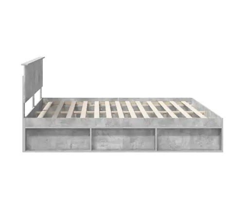 Gultas Rāmis Betons 200 X 200 Cm Ciets Priedes Koks Vidaxl