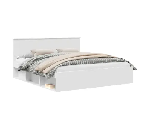 Gultas Rāmis Balts 180 X 200 Cm Ciets Priedes Koks Vidaxl