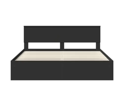 Lovos Rėmas Juoda 180 X 200 Cm Kietos Pušies Mediena