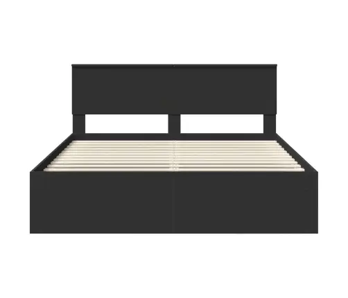 Gultas Rāmis Melna 160 X 200 Cm Ciets Priedes Koks Vidaxl