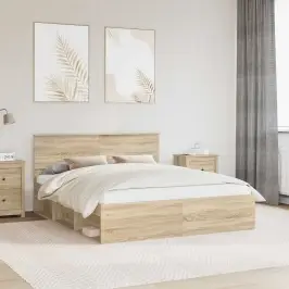 Gultas Rāmis Sonoma 160 X 200 Cm Ciets Priedes Koks Vidaxl