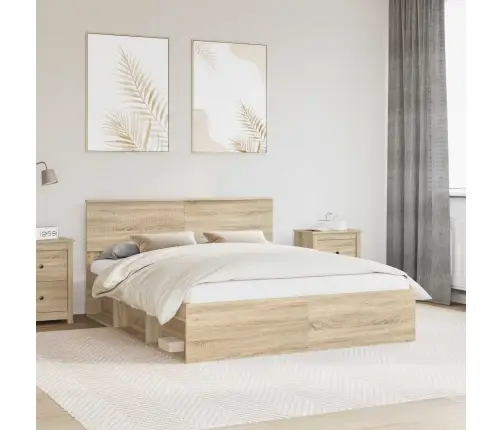 Gultas Rāmis Sonoma 160 X 200 Cm Ciets Priedes Koks Vidaxl