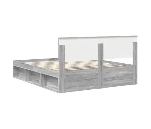 Lovos Rėmas Pilkas Sonoma 160 X 200 Cm Kietos Pušies Mediena