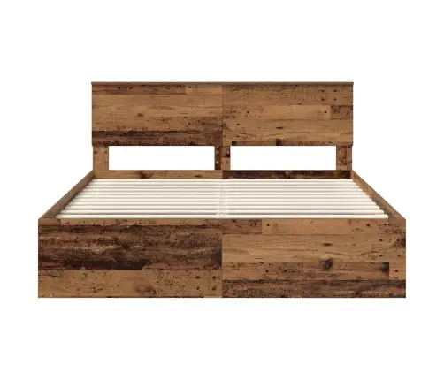 Gultas Rāmis Vecs Koks 160 X 200 Cm Ciets Priedes Koks Vidaxl