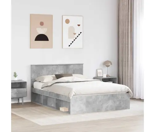 Lovos Rėmas Betoninė 140 X 200 Cm Kietos Pušies Mediena