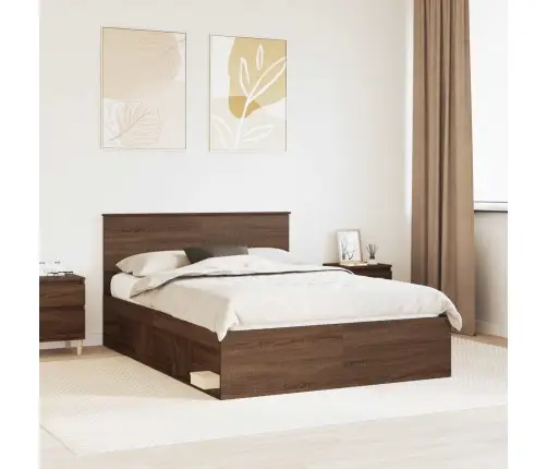 Lovos Rėmas Rudas Ąžuolas 140 X 200 Cm Kietos Pušies Mediena