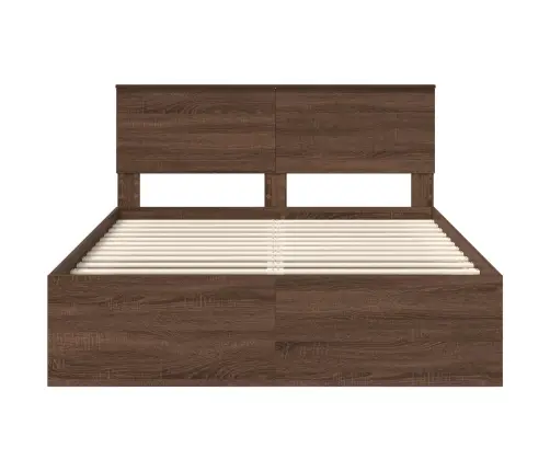 Lovos Rėmas Rudas Ąžuolas 140 X 200 Cm Kietos Pušies Mediena