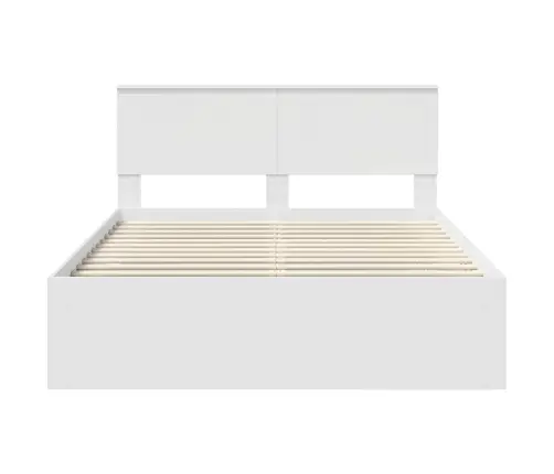 Gultas Rāmis Balts 140 X 190 Cm Ciets Priedes Koks Vidaxl