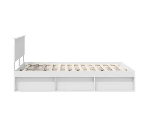 Gultas Rāmis Balts 140 X 190 Cm Ciets Priedes Koks Vidaxl