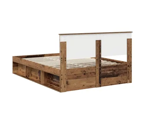 Gultas Rāmis Vecs Koks 140 X 190 Cm Ciets Priedes Koks Vidaxl